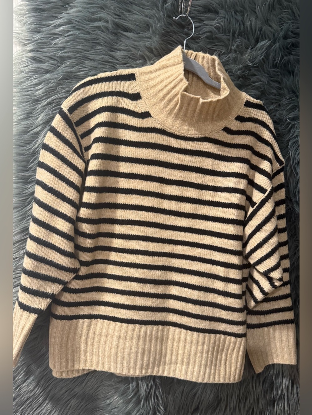 A New Day Striped Sweater - Size Small | Color: Tan
